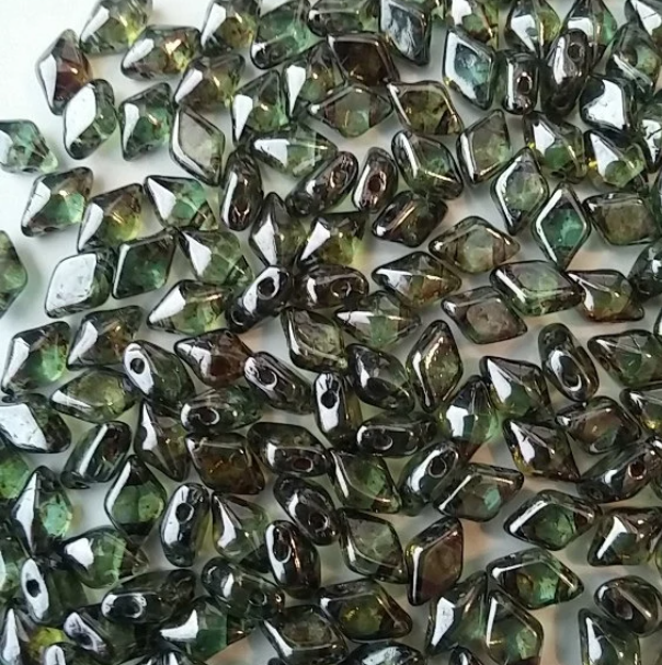 MIXED BAG DiamonDuo Beads 2-Hole Bead 5X8MM 6 grams 70 Beads