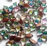 MIXED BAG DiamonDuo Beads 2-Hole Bead 5X8MM 6 grams 70 Beads