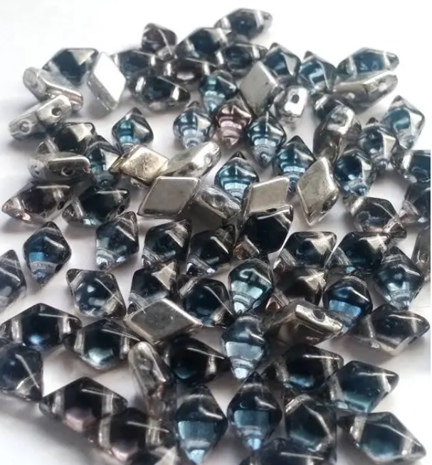 MIXED BAG DiamonDuo Beads 2-Hole Bead 5X8MM 6 grams 70 Beads