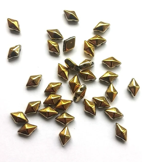 DiamonDuo Beads Full Aurum 2-Hole Bead 5X8MM 6 grams 100 Beads