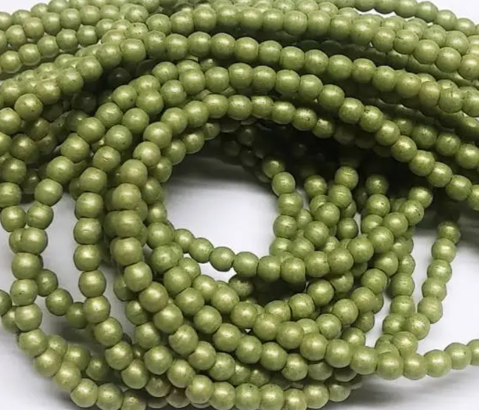 Pacifica Avocado 3mm Round Bead, Czech Glass PS1005, 80 beads