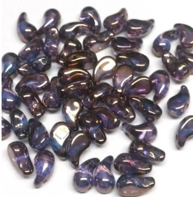 ZoliDuo Bead Left, Crystal Bronze Czech Glass 2-hole 5x8 mm, 30/14415 Qty 30