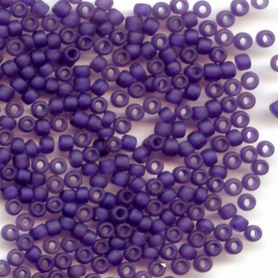 11/0 Frosted Matte Dark Purple F399J, Japanese seed bead, 20 g.