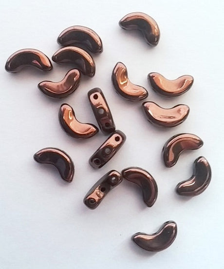 Arcos par Puca Dark Bronze, 3-Hole 5X10MM Czech Glass, 23980-14415-30 Beads