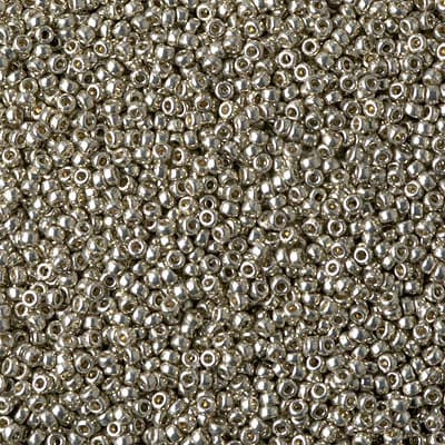 15/0 Duracoat Galvanized Light Pewter, Miyuki Glass Seed Bead, D4221-10 grams