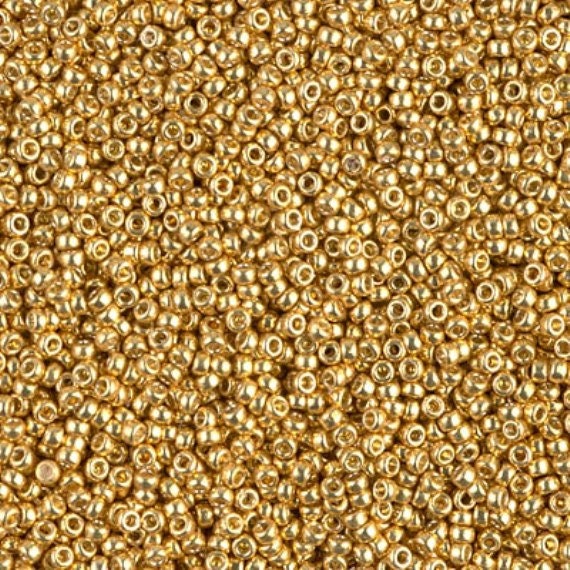 15/0 Duracoat Galvanized Gold, Miyuki Glass Seed Bead, D4202-10 grams