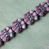 Nib-Bit Bead Metalust- Red Lipstick, Purple or Burnt Copper Matubo Czech Glass 2-Hole Bead, 6X5MM 50 Beads