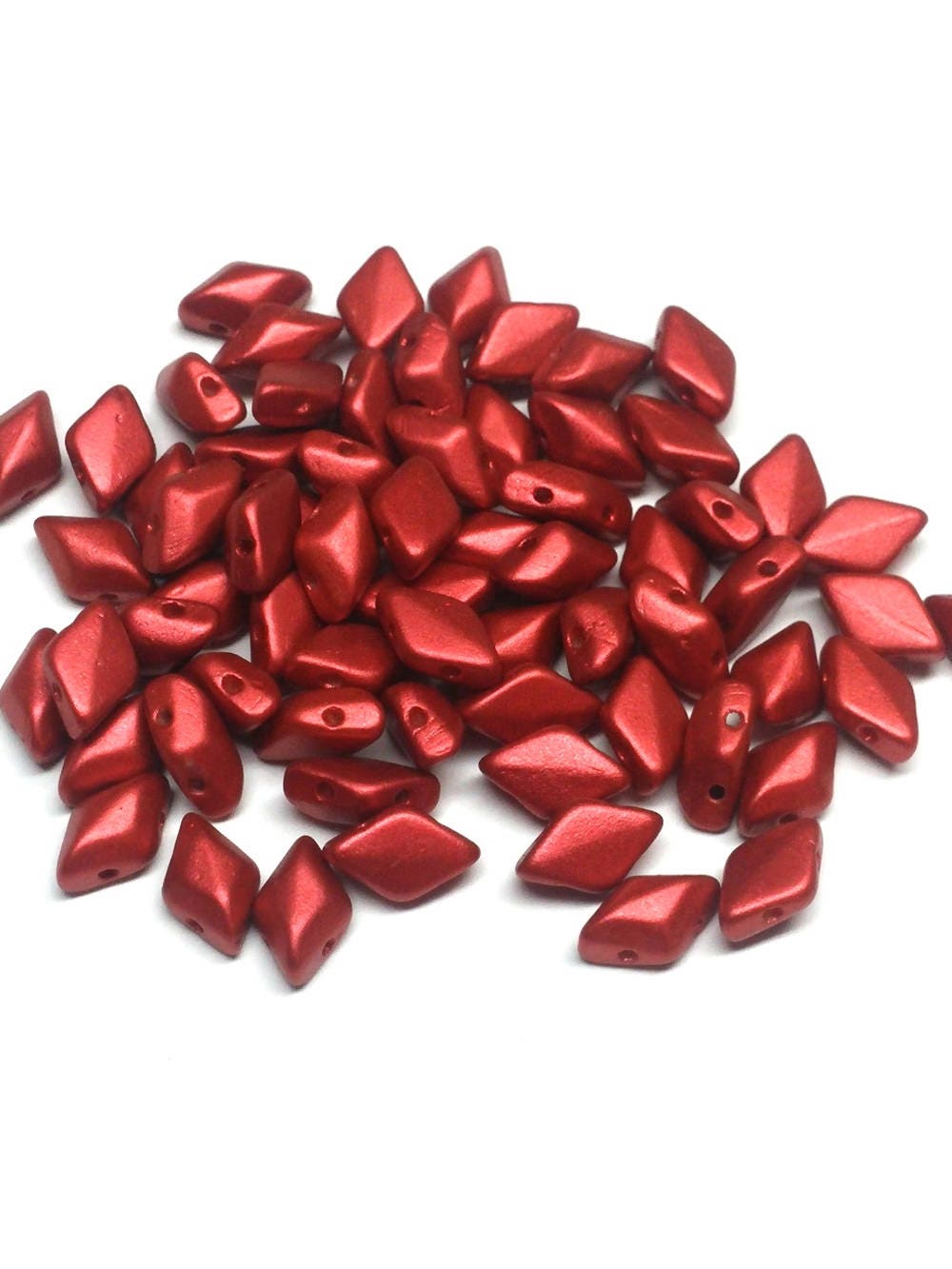 GemDuo Chalk Lava Red, 2-Hole Czech beads 8x5mm, 03000-01890-50 beads