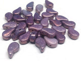 Paisley Duo Purple Vega, 8x5MM 2 hole Czech Glass, 15726 Qty 30