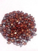 CzechMates Diamond Bronze Luster Iris Opaque Red, 2 hole Czech Glass 4x6.5mm R14415 100 beads, Free pattern with Czechmates Diamond purchase