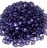 CzechMates Diamond Metallic Suede Purple, 2 hole Czech Glass 4x6.5mm 70921, 100 beads Free pattern with Czechmates Diamond purchase