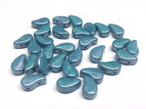 Paisley Duo Chalk Blue Luster, 2-Hole Czech Glass 8x5MM, 03000-14464-30 Beads