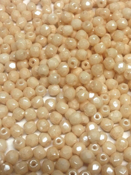 3mm Fire Polish Champagne Luster, Czech glass faceted round bead, 14413