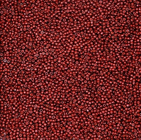 8/0 Toho Brick Red Galvanized Permafinish, color PF564 Round Seed Bead 10g .(Cabernet)