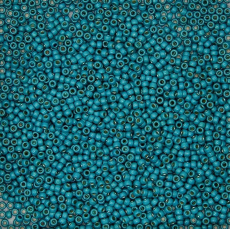 8/0 Toho Matte Turquoise Permafinish, color PF569F Round Seed Bead 10g