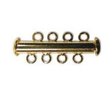 4 Strand Loop Slide Clasp, Nickel-Free Gold Plated CLSP21GP, Qty 2