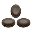 Samos® par Puca® Dark Bronze Matte, 2 Hole 5x7mm Czech Glass, 23980-84415-25 beads or 10 grams