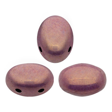 Samos® par Puca® Opaque Mix Violet/Gold Ceramic Look, 2 Hole 5x7mm Czech Glass 03000/14496, 25 beads