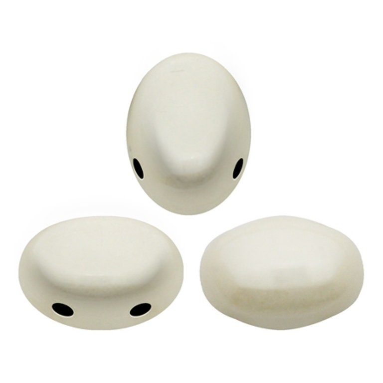 Samos® Opaque White Ceramic Look, 2x5mm - 03000/14400, 25 Beads