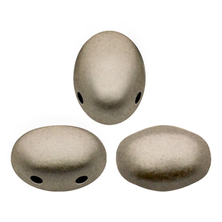 Samos® par Puca® Metallic Matte Beige, 2 Hole 5x7mm Czech Glass, 23980-79080- 25 beads