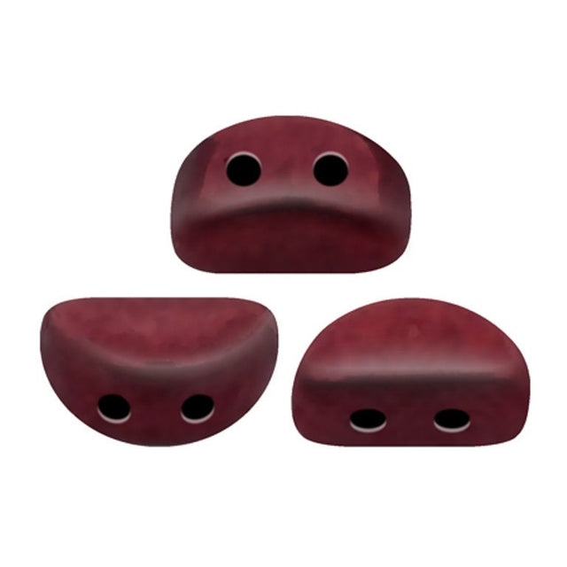 Kos® Par Puca® Opaque Light Coral Burgundy, 2 Hole Czech Glass 6x3mm, 93400-15726-10 grams