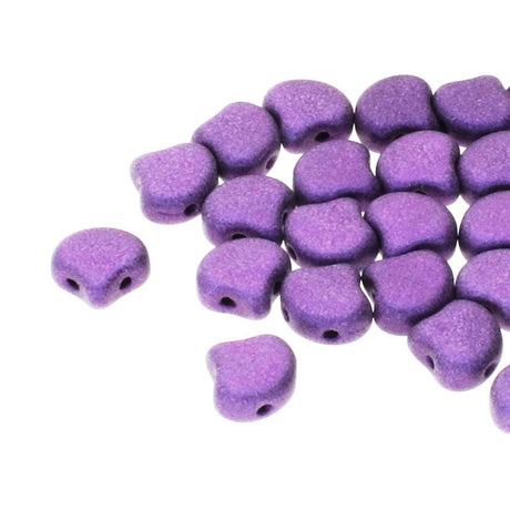 Ginko Bead Metallic Suede Purple, 2-Hole Czech Glass 7.5x7.5mm, 23980-79021-35 Beads