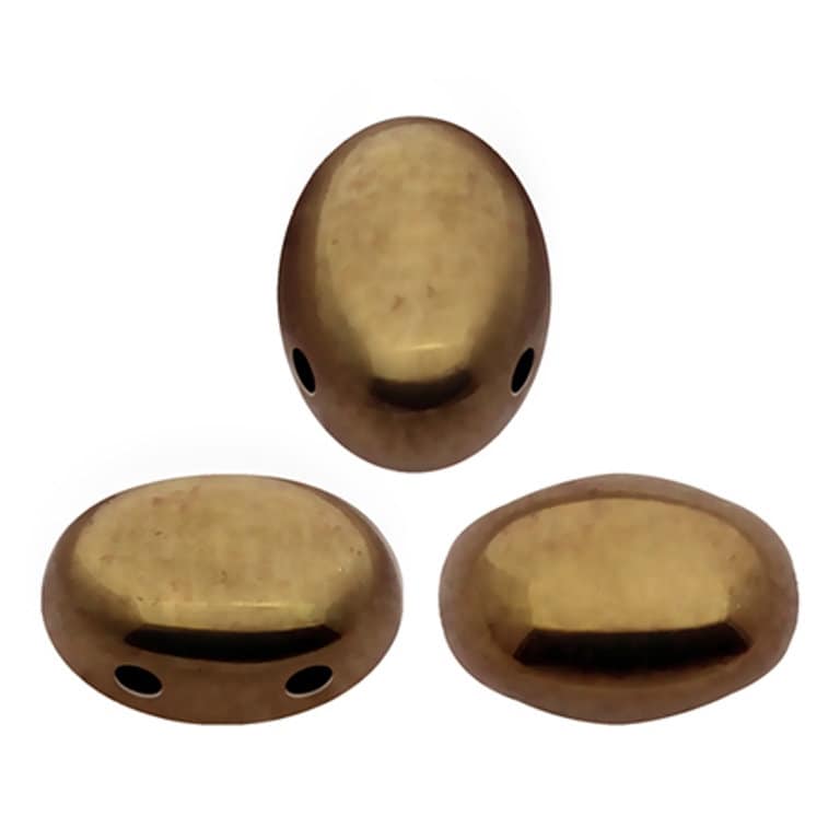 Samos® par Puca® Dark Gold Bronze, 2 Hole 5x7mm Czech Glass, 23980-14485-25 beads