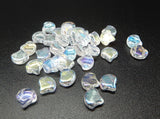 Ginko Bead Crystal AB, 2 hole Czech Glass beads, 00030-28701, Qty 35 Beads