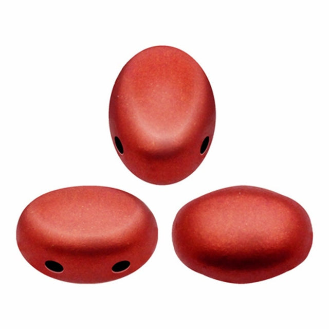 Samos® par Puca® Red Metallic Matte, 2 Hole 5x7mm Czech Glass, 00030-01890-25 beads