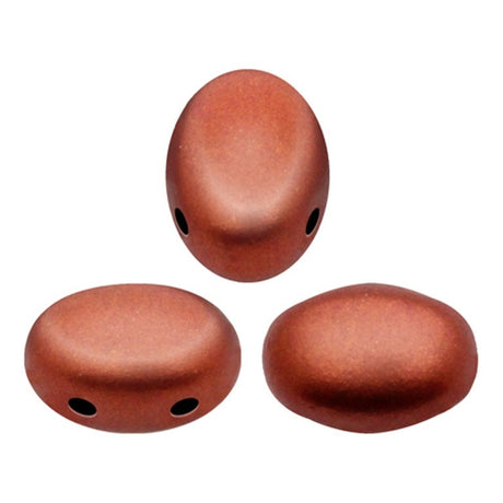 Samos® par Puca® Bronze Red Matte, 2 Hole 5x7mm Czech Glass, 00030-01750-25 beads