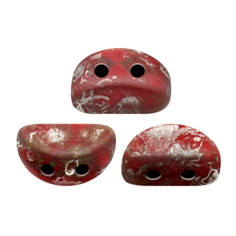 Kos® Par Puca® Opaque Light Coral Lady Bug, 2 Hole Czech Glass 6x3mm, 93400-86904-10 grams