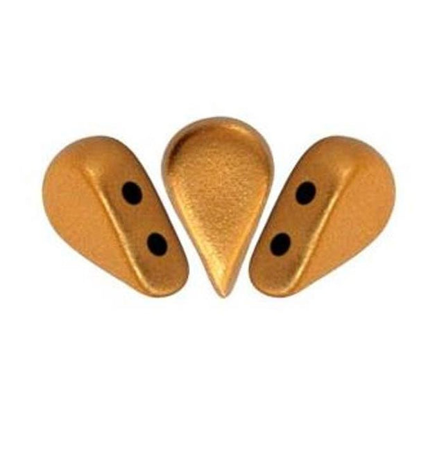 Amos Par Puca Bronze Gold Matte, 2-Hole Czech Glass 5x8mm, 00030-01740, 30 Beads