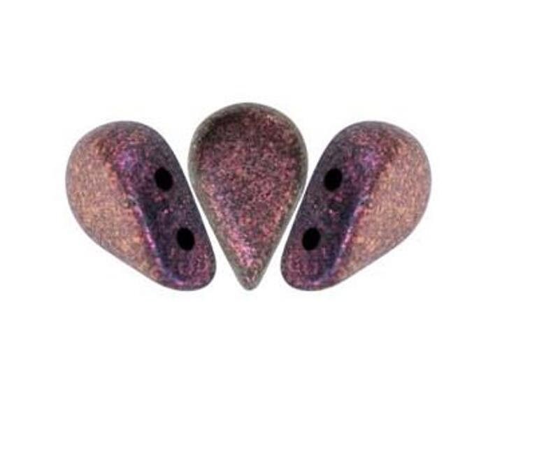 Amos Par Puca Metallic Matte Dark Violet, 2-Hole Czech Glass 5x8mm, 23980-94108-30 beads