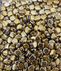 Ginko Bead Polished Brass, 2-Hole Czech Glass 7.5x7.5mm, 26440-35 Beads