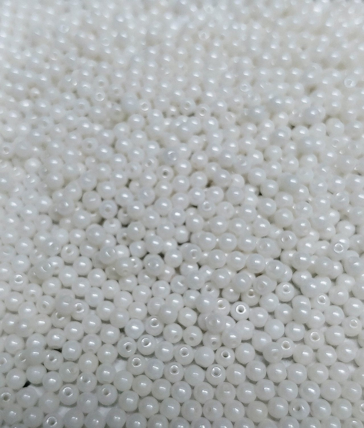 3mm Round Chalk White Shimmer, Czech Glass Beads, 03000-21402