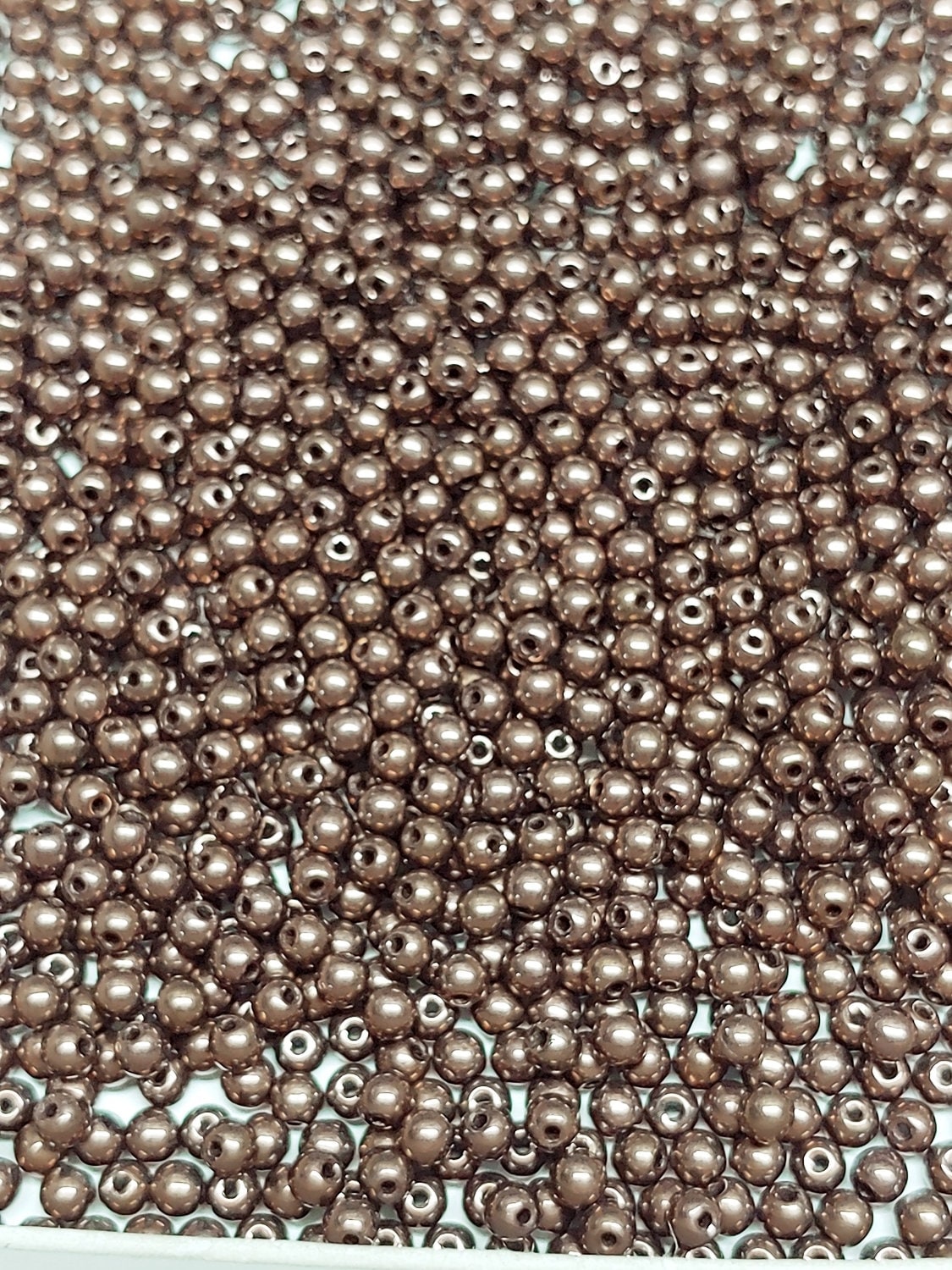 3mm Round Jet Bronze Czech Glass Beads, 14415-50 beads