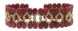 Amos Par Puca Red Metallic Matte, 2-Hole Czech Glass 5x8mm, 03000-01890-30 Beads