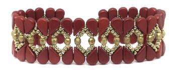 Amos Par Puca Red Metallic Matte, 2-Hole Czech Glass 5x8mm, 03000-01890-30 Beads