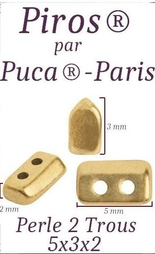 Piros Par Puca-Paris Pastel Colors, 2-Hole 2x3x5mm Czech Glass, 5 grams, Choose a color