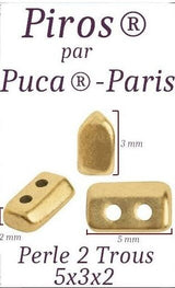 Piros Par Puca-Paris Pastel Colors, 2-Hole 2x3x5mm Czech Glass, 5 grams, Choose a color