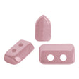 Piros Par Puca-Paris-Opaque Light Rose Ceramic, 2-Hole Bead 2X5X3mm Czech Glass, 5 grams