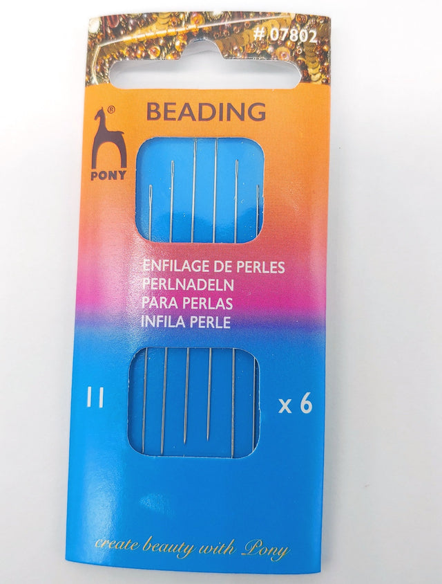 Size 11 Pony Beading needles, 6 needles per package