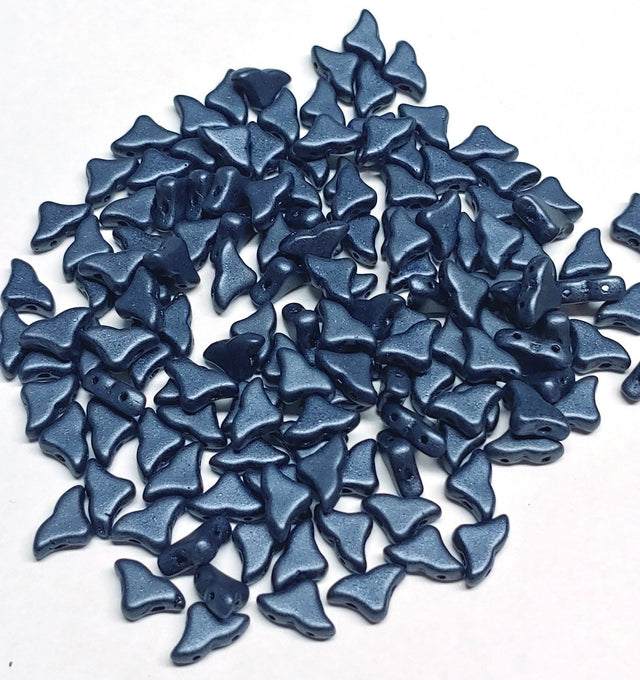 Helios par Puca® Metallic Matte Dark Blue, 2-Hole Czech Glass 6x10mm, 23980-79032-30 Beads