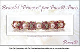 Piros Par Puca-Paris-Opaque Light Rose Ceramic, 2-Hole Bead 2X5X3mm Czech Glass, 5 grams