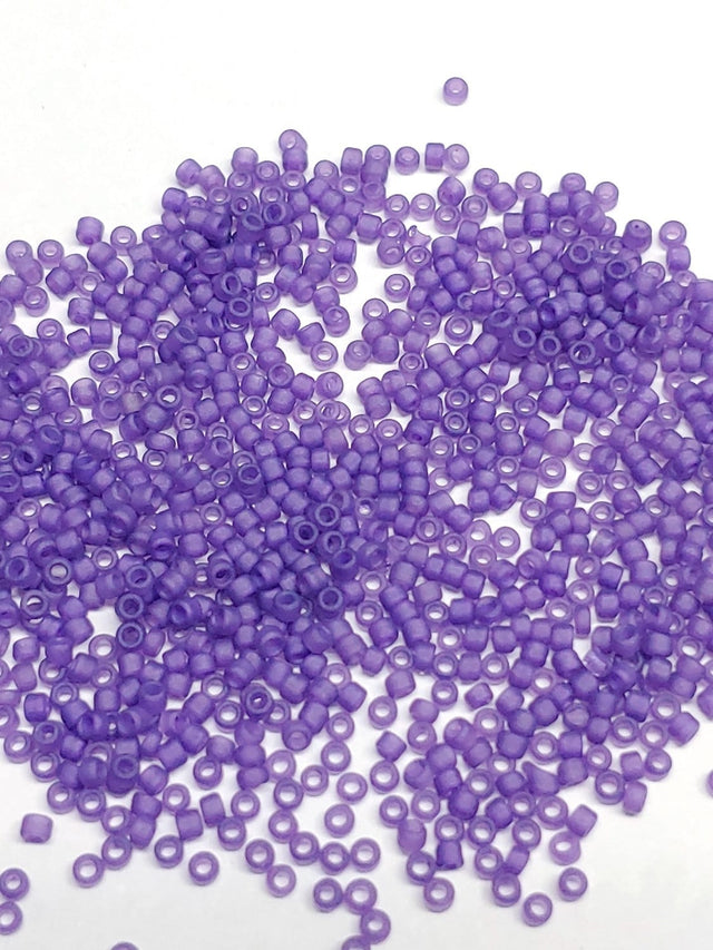 15/0 Frosted Matte Dark Purple F399J, Japanese seed bead, 20 grams