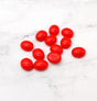 Candy Oval Red, 10x12mm 2-Hole Cabochon, Czech Glass, qty 12