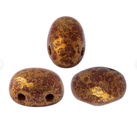 Samos® par Puca® Opaque Choco Bronze, 2 Hole 5x7mm Czech Glass 13620-15496-25 beads