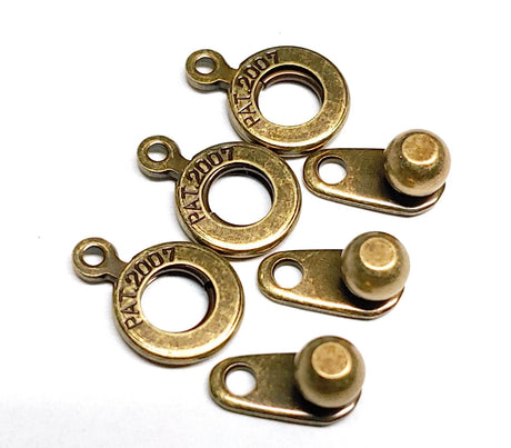 Ball and Socket 8MM Clasp, Antique Brass, qty 2