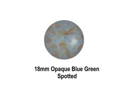 Cabochon Par Puca Paris, Opaque Blue/Green Spotted 18mm Czech glass, Qty 1