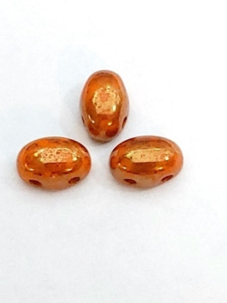 Samos® par Puca® Opaque Hyacinth Bronze, 2 Hole Bead 5x7mm Czech Glass, 93120-15496-25 beads